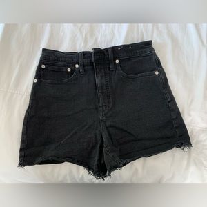 Madewell Black Denim Shorts Hi-Rise Cutoff Size 26